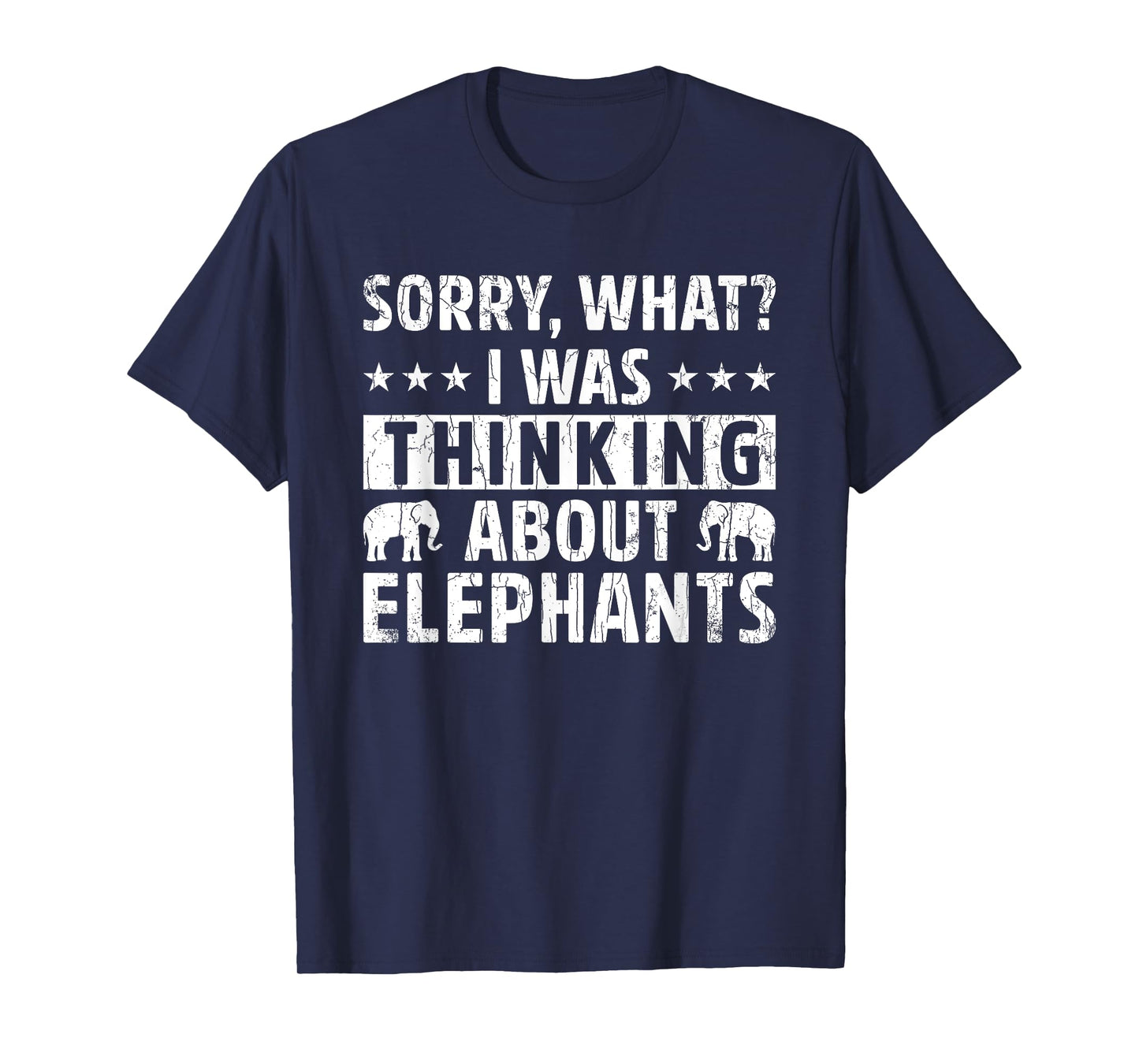 Thinking About Elephants Funny Elephant Boys Girls Graphic T-Shirt