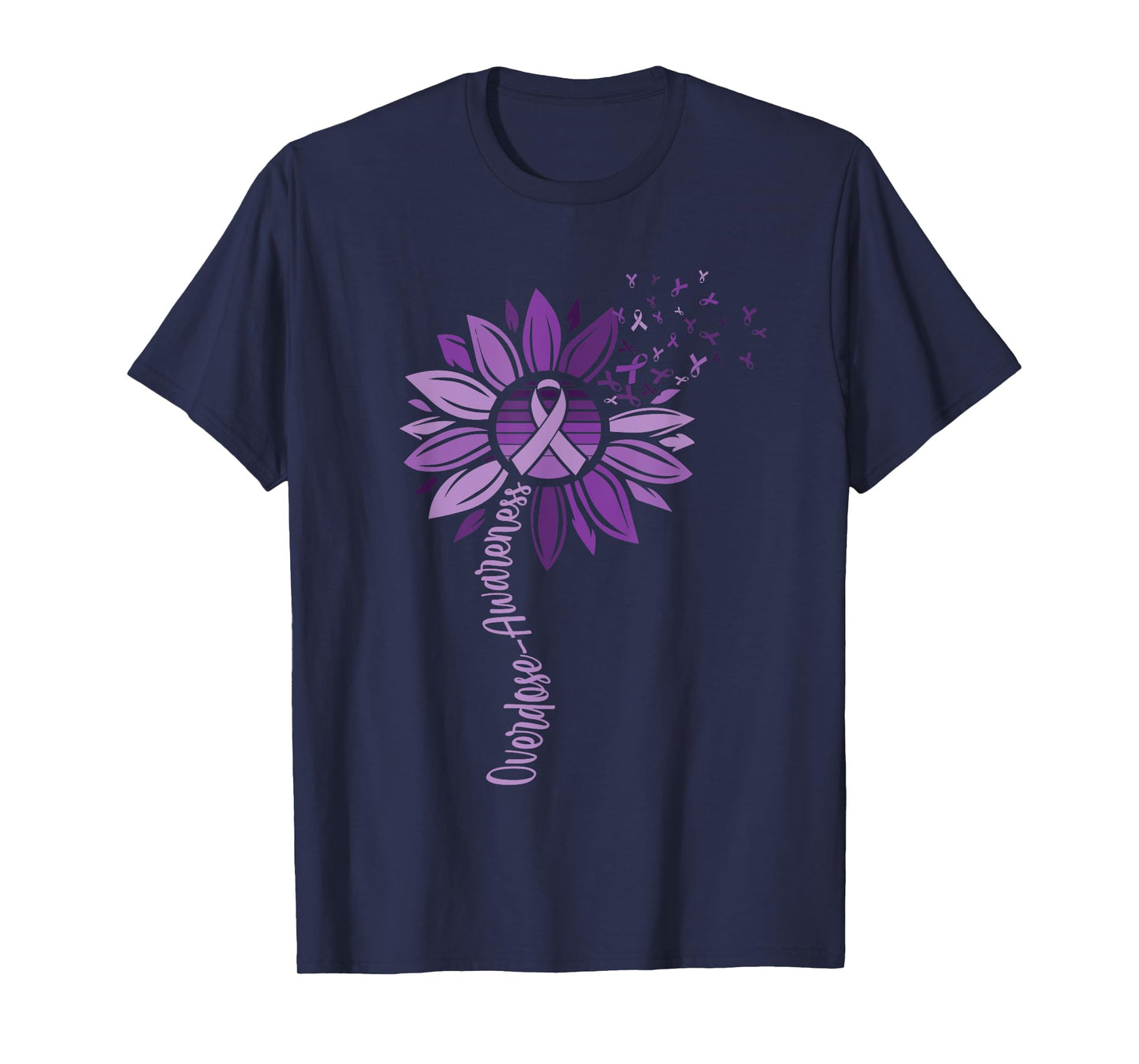 Sunflower Ribbons Overdose Awareness T-Shirt