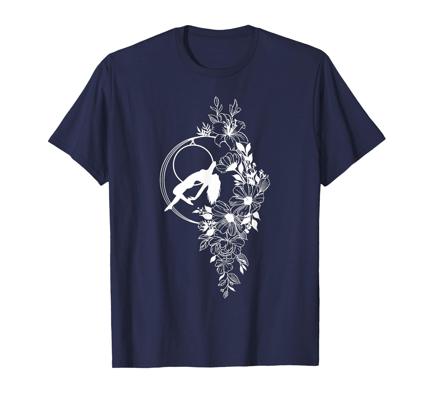 Retro Aerial Hoop Floral Hoop Women Dancer Aerial Acrobatics T-Shirt