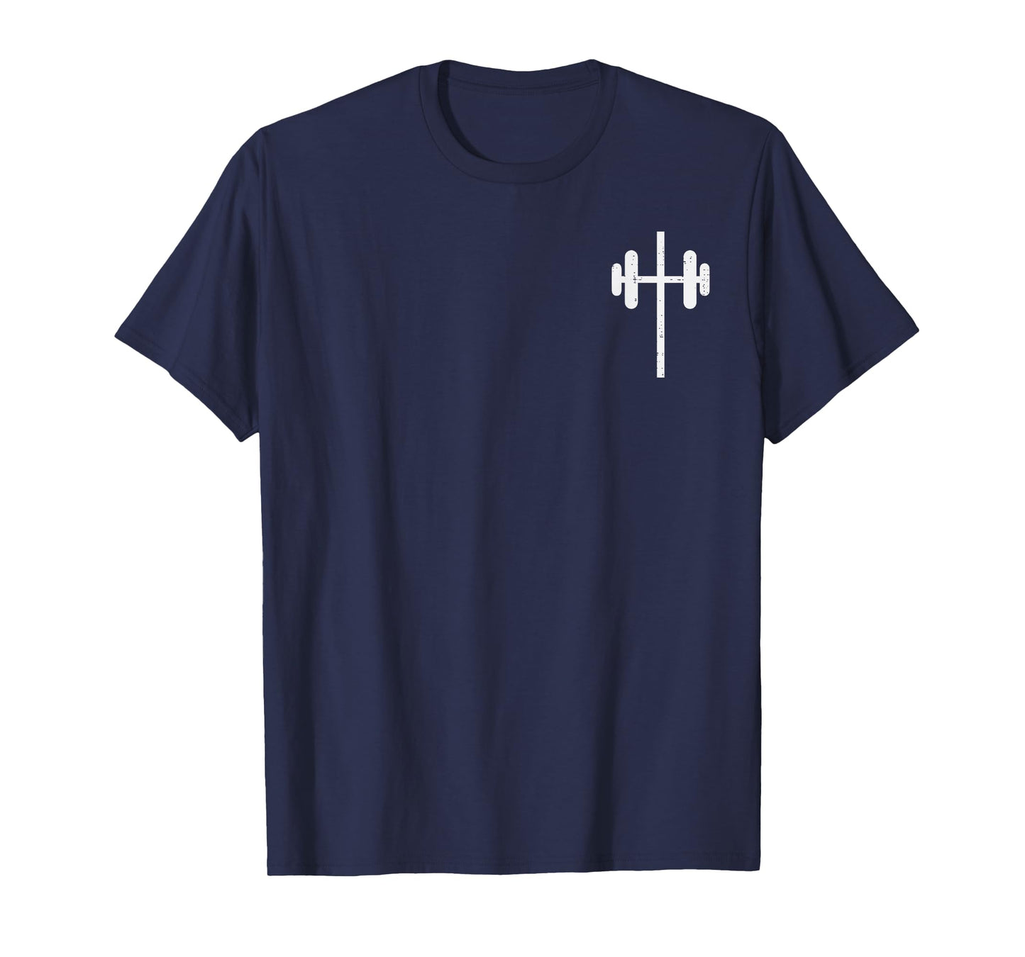 Workout Cross Barbel Pocket Christian Exercise Gym Men Women T-Shirt