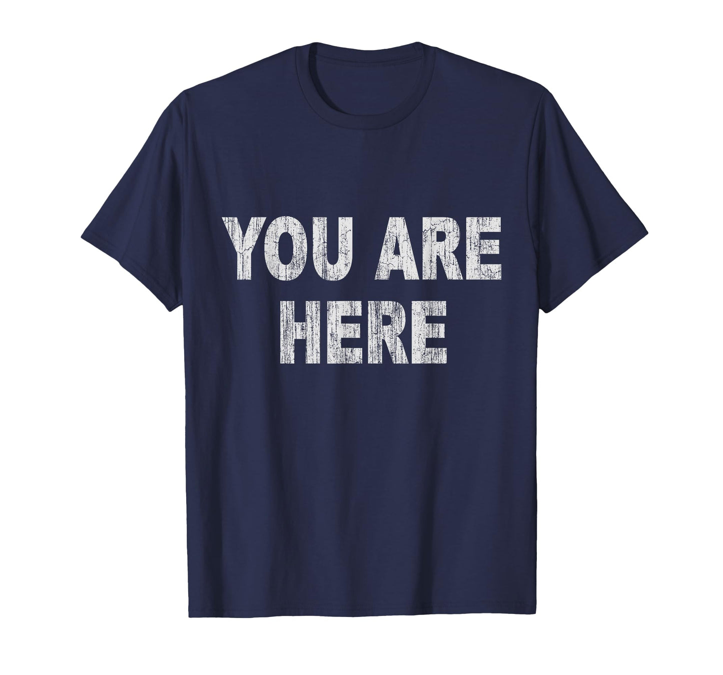 Womens Vintage You Are Here T-Shirt Small Navy