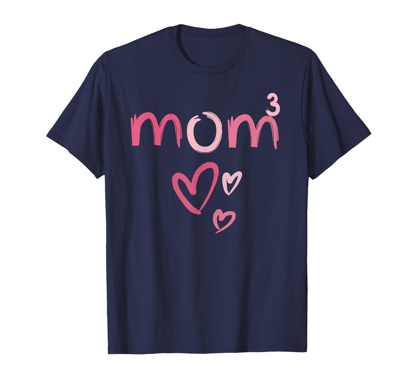 Mom3 Heart Mother of Three Mama of 3 Gifts Mothers Day T-Shirt