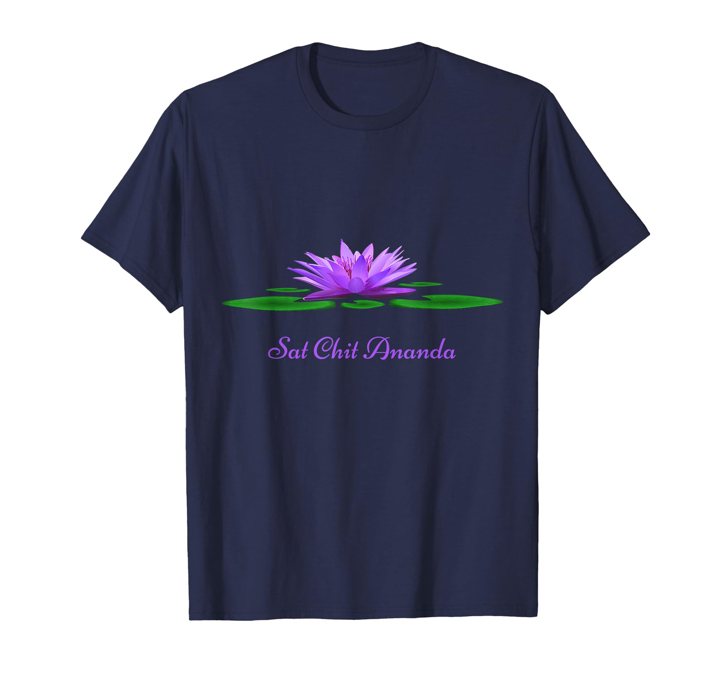 Sat Chit Ananda Mantra Purple Lotus Flower T-Shirt