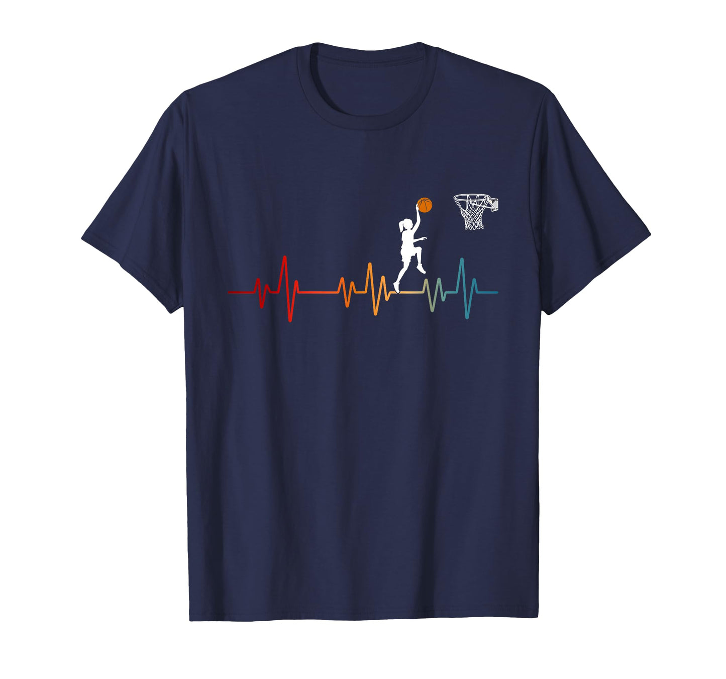 Basketball Heartbeat for Women and Girls T-Shirt