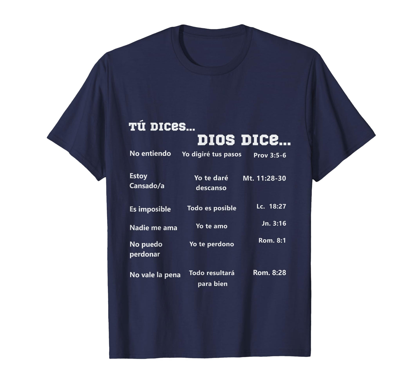 camisetas cristianas en espanol Tu dices Dios dice T-Shirt