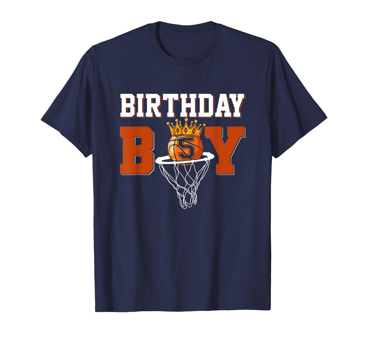 Kids 5th Birthday Basketball Gift Kids Boys 5 Years Old T-Shirt