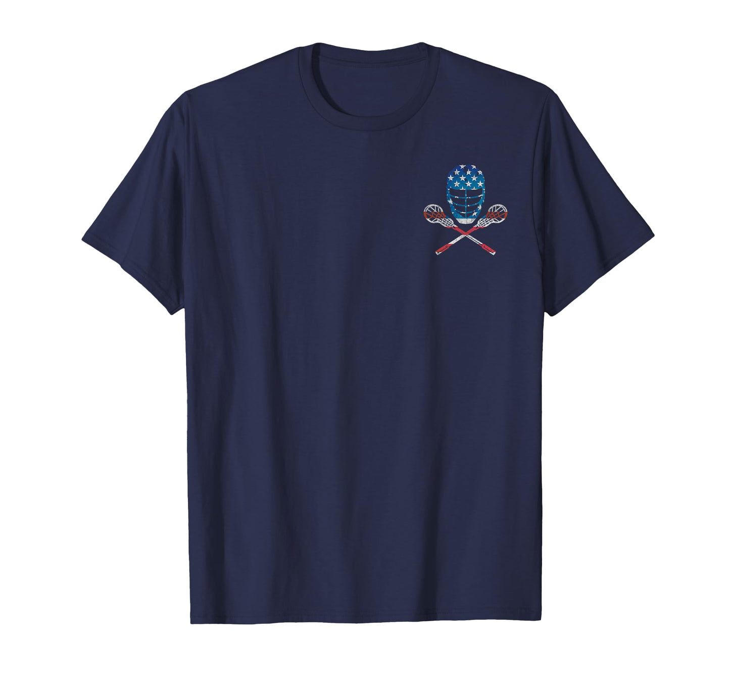 Vintage Lacrosse American Flag Lax Helmet Sticks 4th Of July T-Shirt