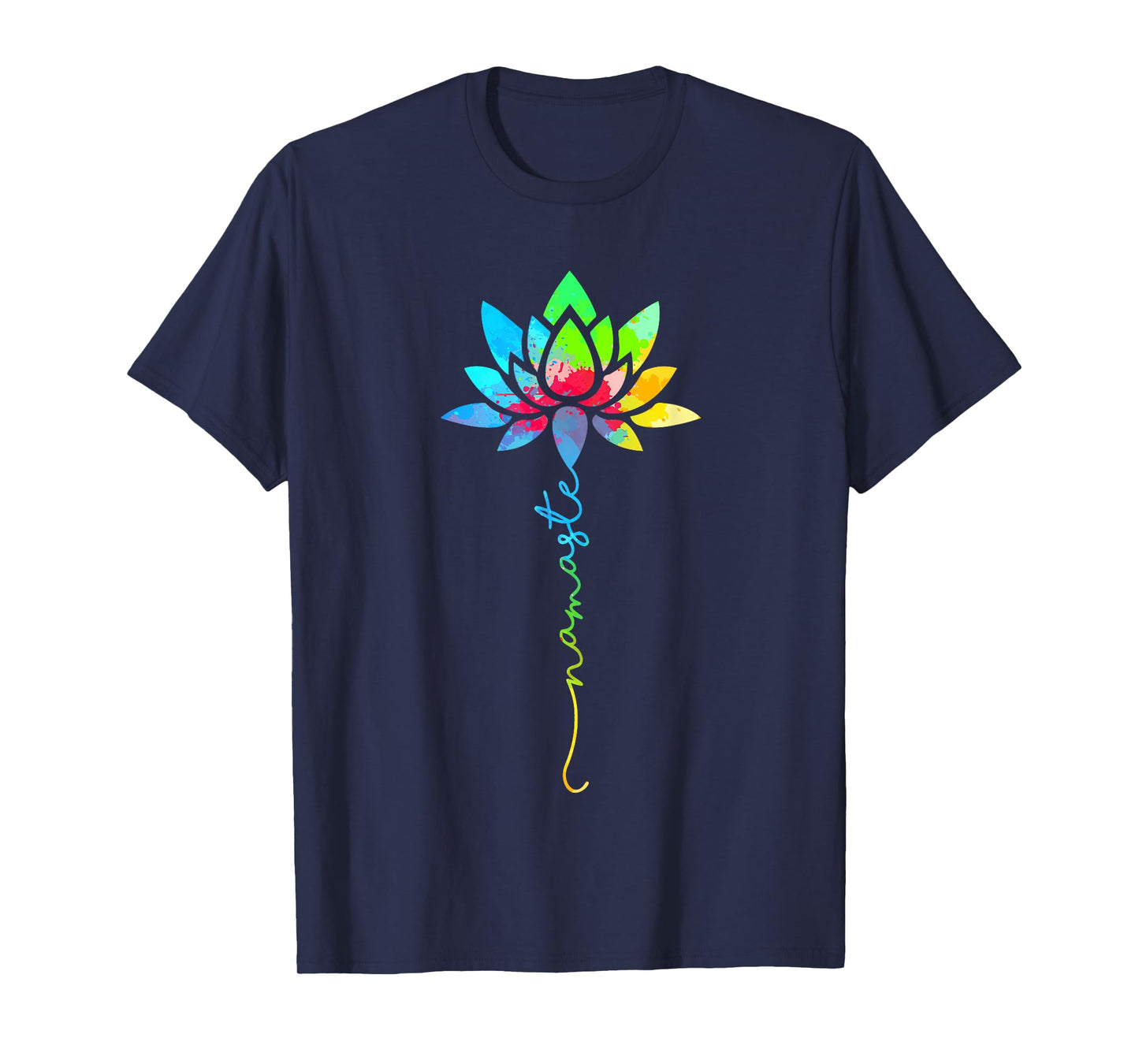 Womens Namaste Rainbow Mandala Lotus Flower Meditation Yoga T-Shirt