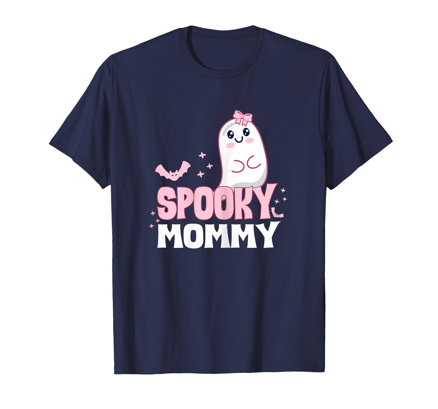 Spooky Mommy Family Cute Pink White Ghost Boo Halloween T-Shirt