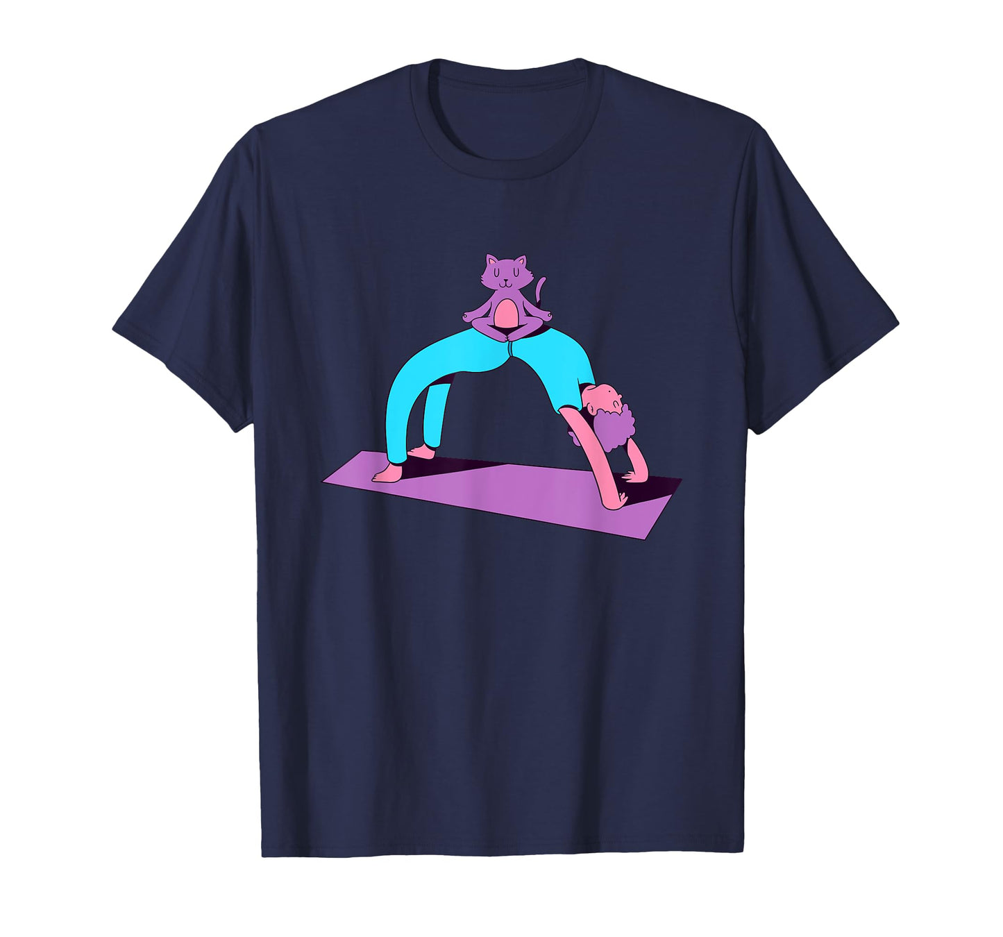 Funny Yoga With A Cat Graphic Men Women T-Shirt