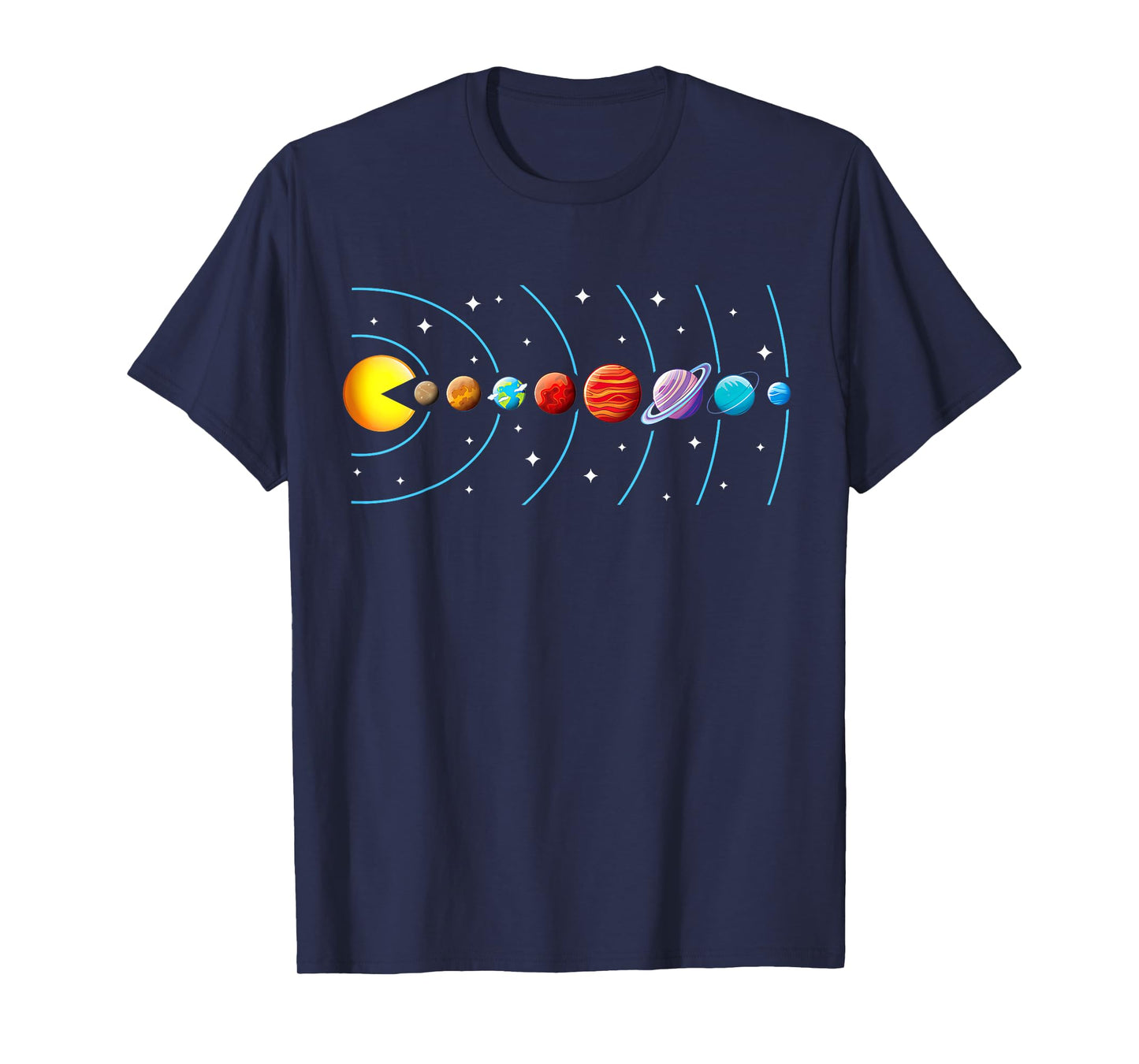 Funny Solar System Astronaut Space Video Game Eating Planets T-Shirt