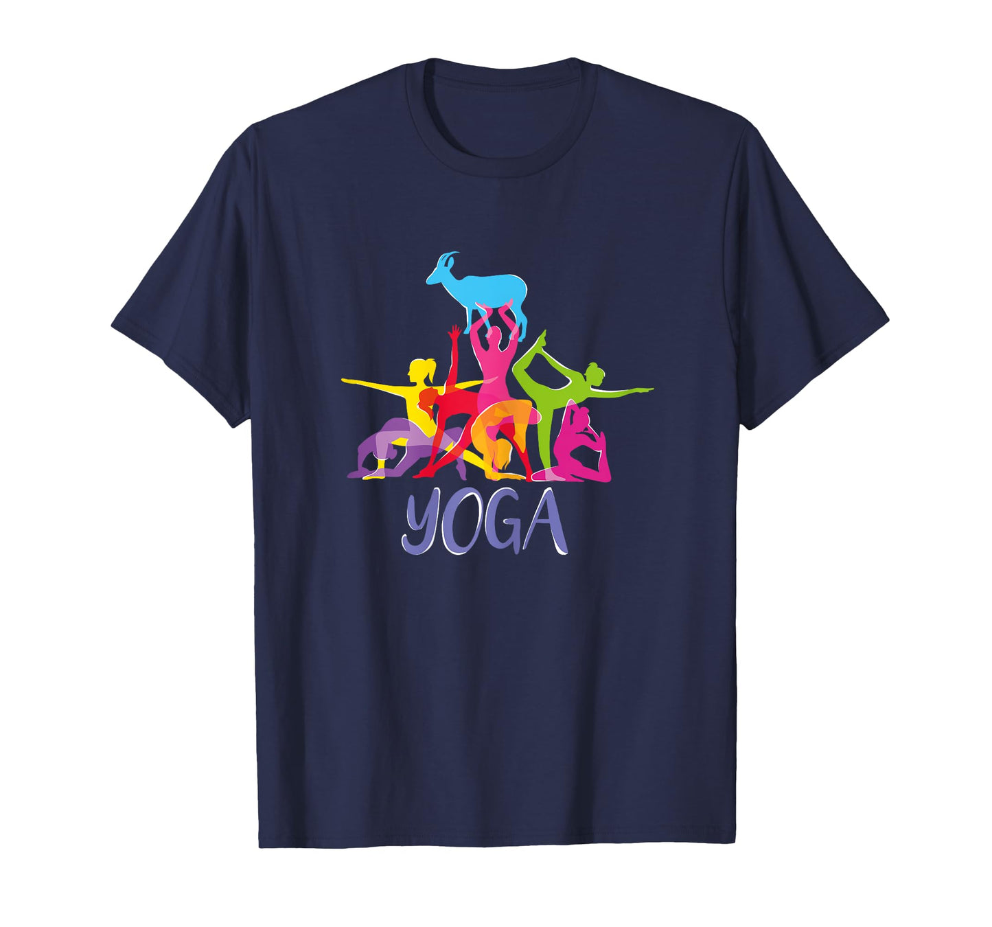 Womens Yoga Goat Funny Farming Sport Shirt. Downward Face Pose T-Shirt