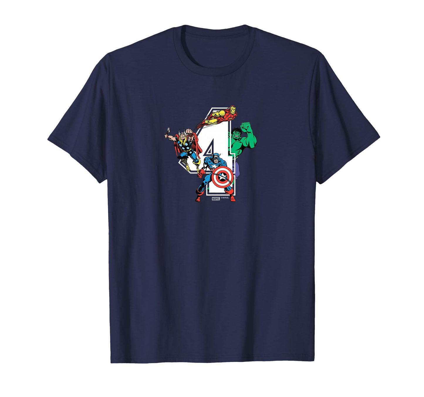 Kids Marvel - Avengers 4th Birthday T-Shirt