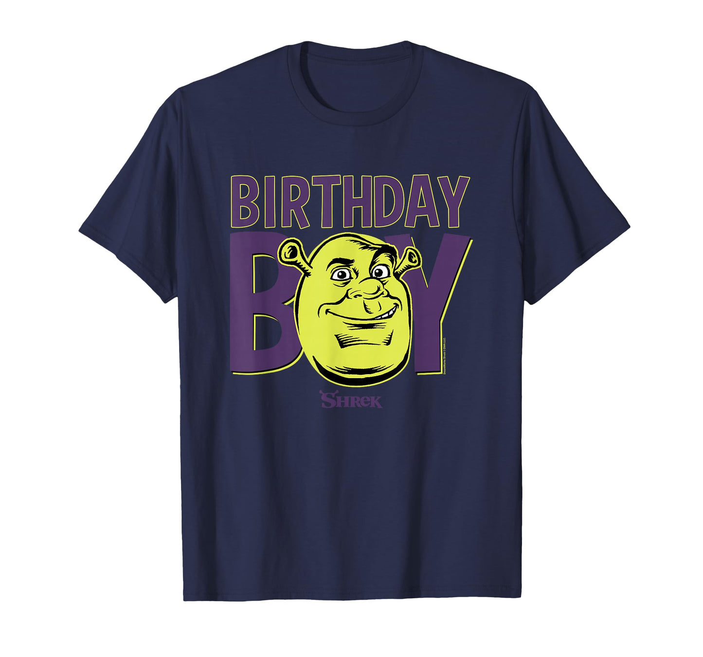 Shrek Birthday Boy Neon Big Face Chest Logo T-Shirt