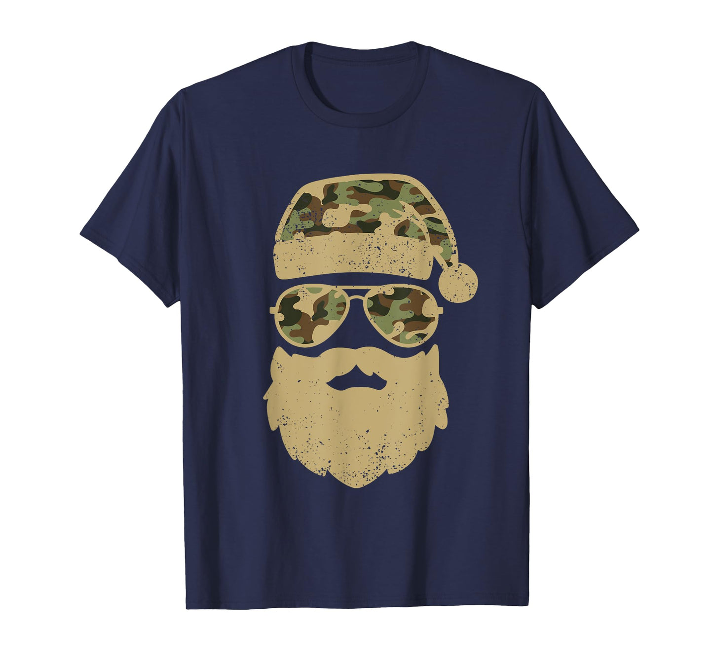 Camo Santa Claus Sunglasses Funny Camo Christmas Camouflage T-Shirt