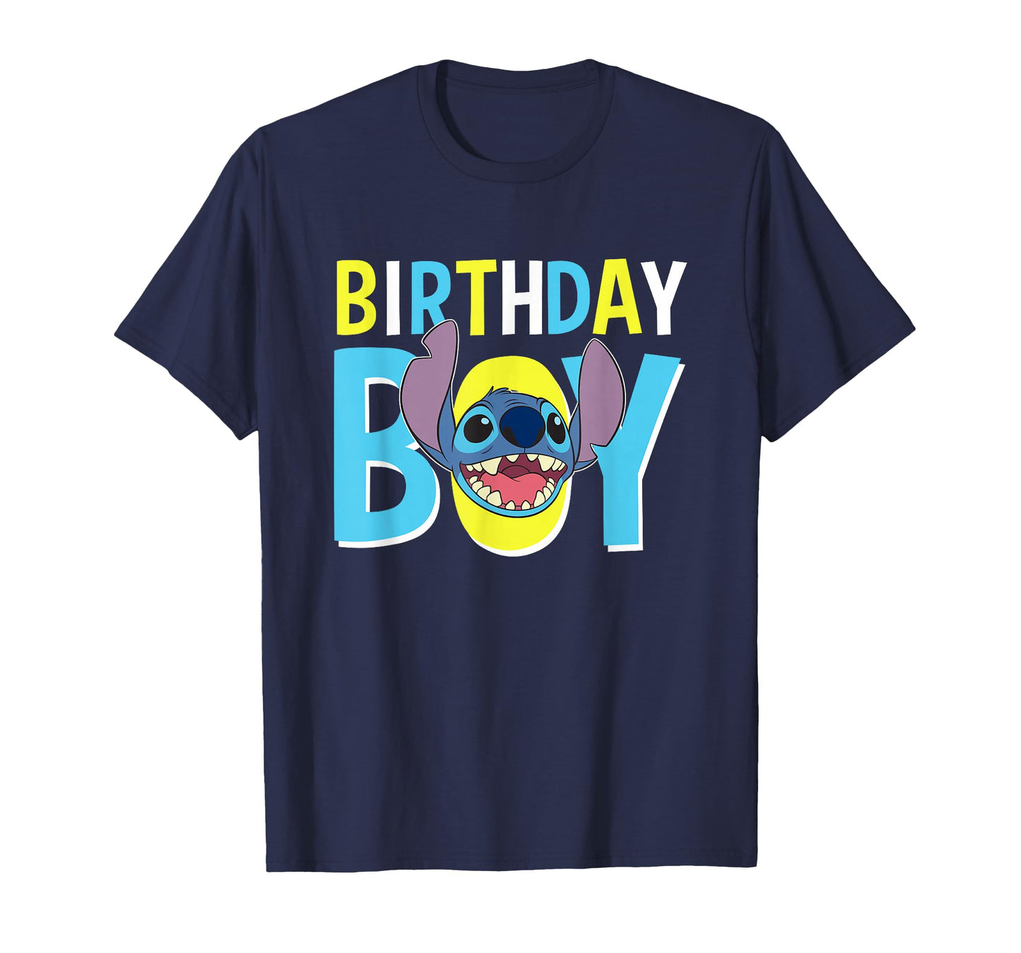 Disney Lilo & Stitch Birthday Boy Blue Stitch Logo & Icon T-Shirt