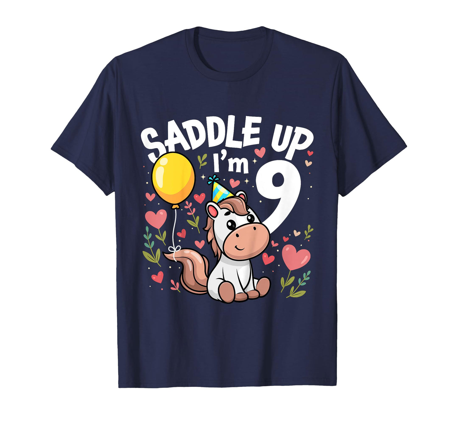 9 Years Old Girl Horses 9th Horse Birthday Girl T-Shirt