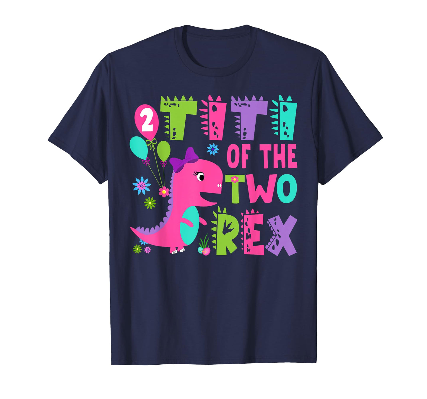 Titi Of The Two Rex 2Nd Birthday Boy Dinosaur T-Rex T-Shirt