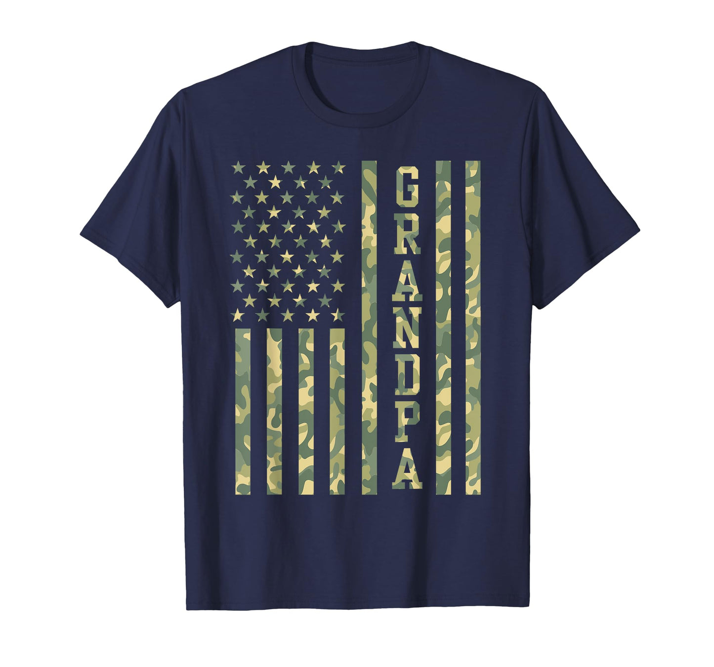 Mens Grandpa American Flag Camo Grandpa Gifts Father's Day T-Shirt