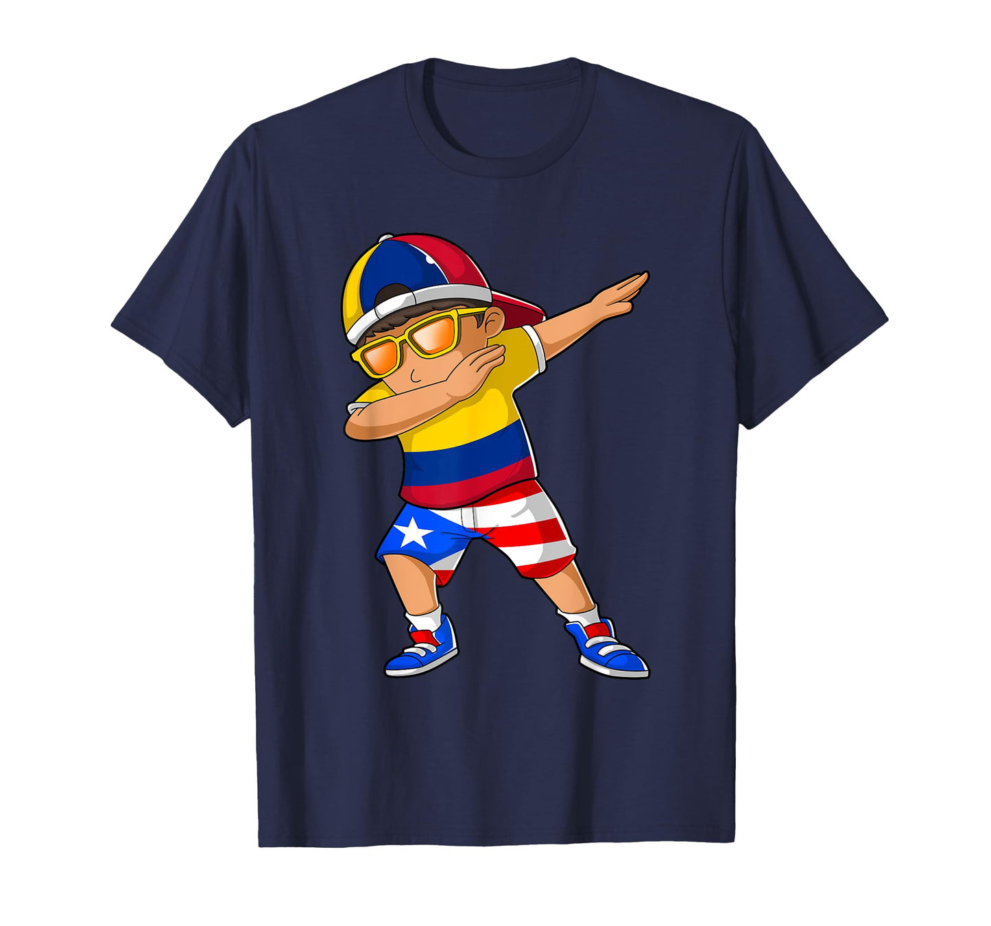 Half Colombian Half Puerto Rican Boy Colombia Flag T-Shirt