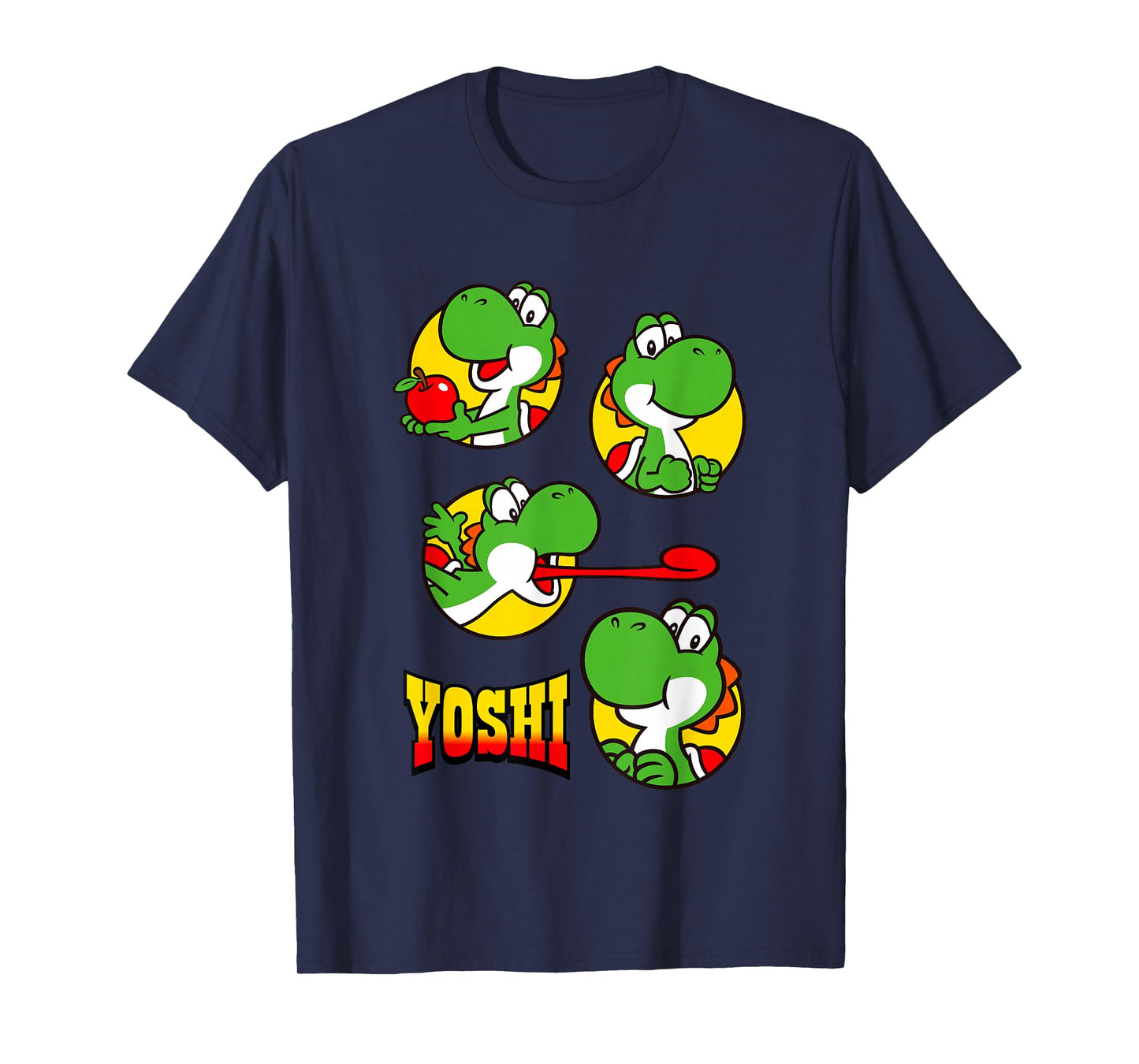Super Mario Bros Yoshi Big Snack Bubble Portraits T-Shirt