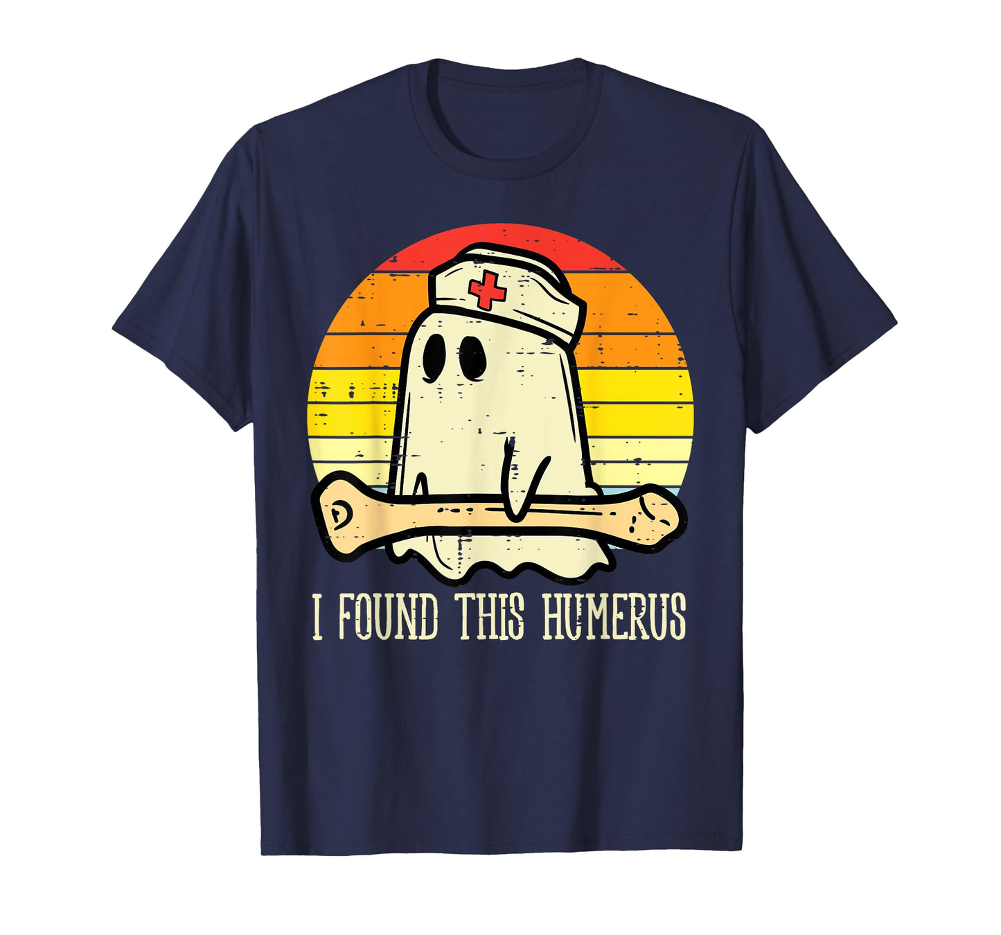 I Found This Humerus Funny Halloween Nurse Fall Scrub Women T-Shirt