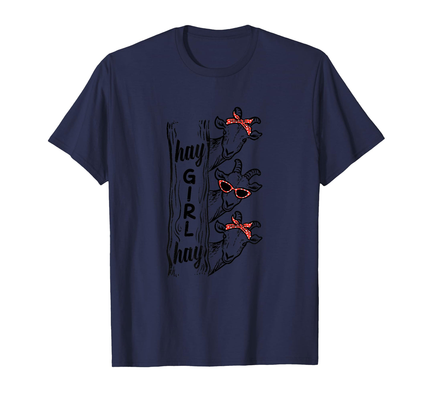 Goats Hay Girl Funny Livestock Farmer Women Girls Kids Youth T-Shirt