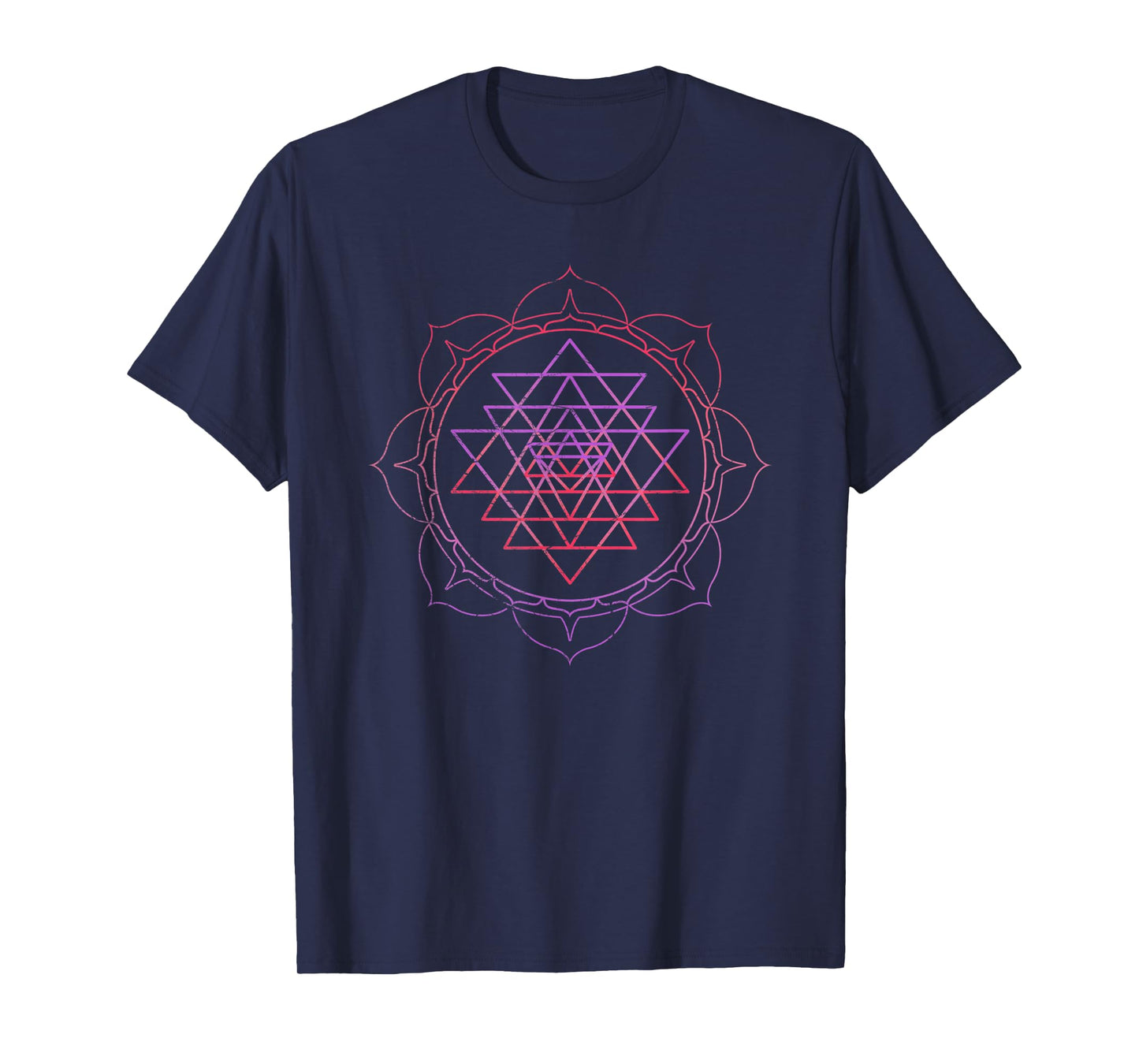 Sacred Geometry Sri Yantra Yoga Lotus Mandala Psy Goa DMT T-Shirt