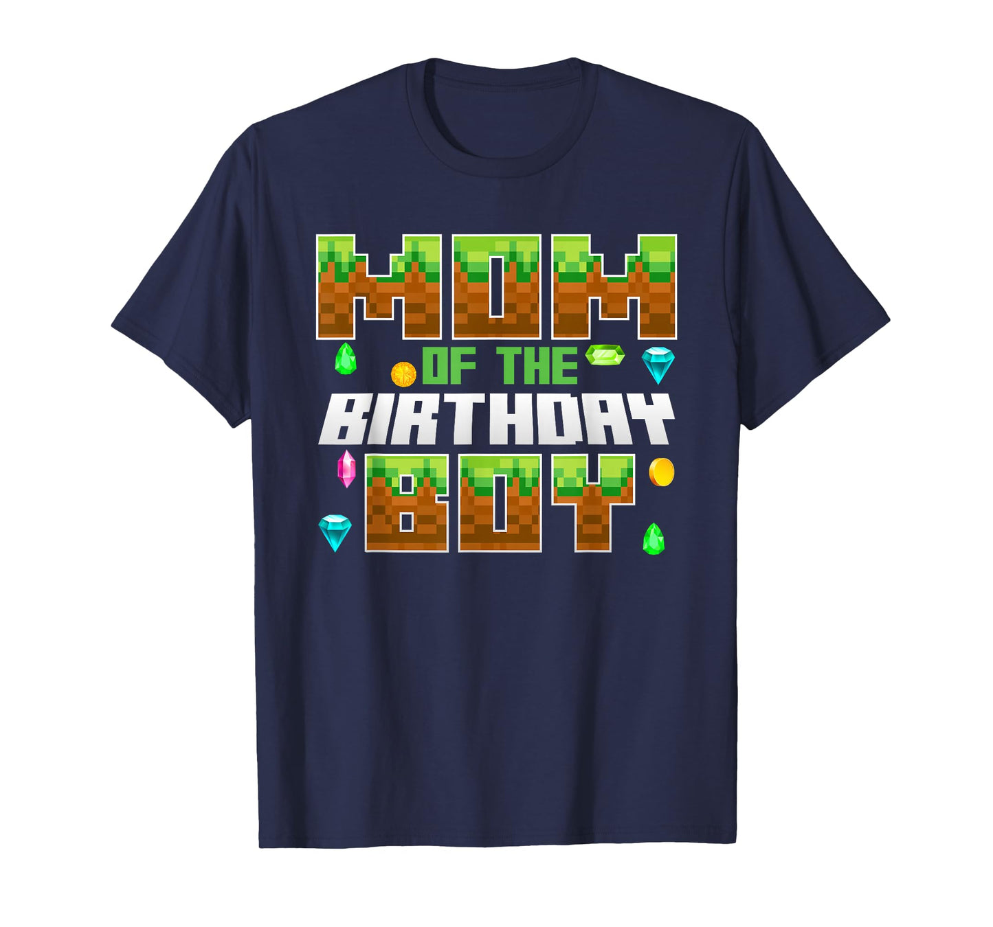 Mom Of The Birthday Boy Video Gamer Pixel Number T-Shirt