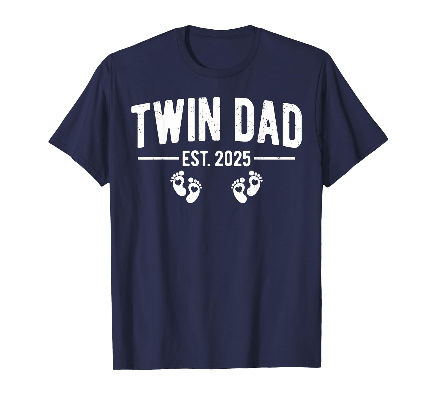 Mens Twin Dad Est. 2025 Father of Twins New Daddy Father's Day T-Shirt