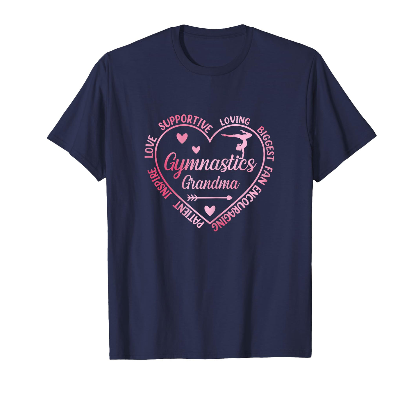 Gymnastics Grandma Heart Gymnast Grandma Matching Family T-Shirt