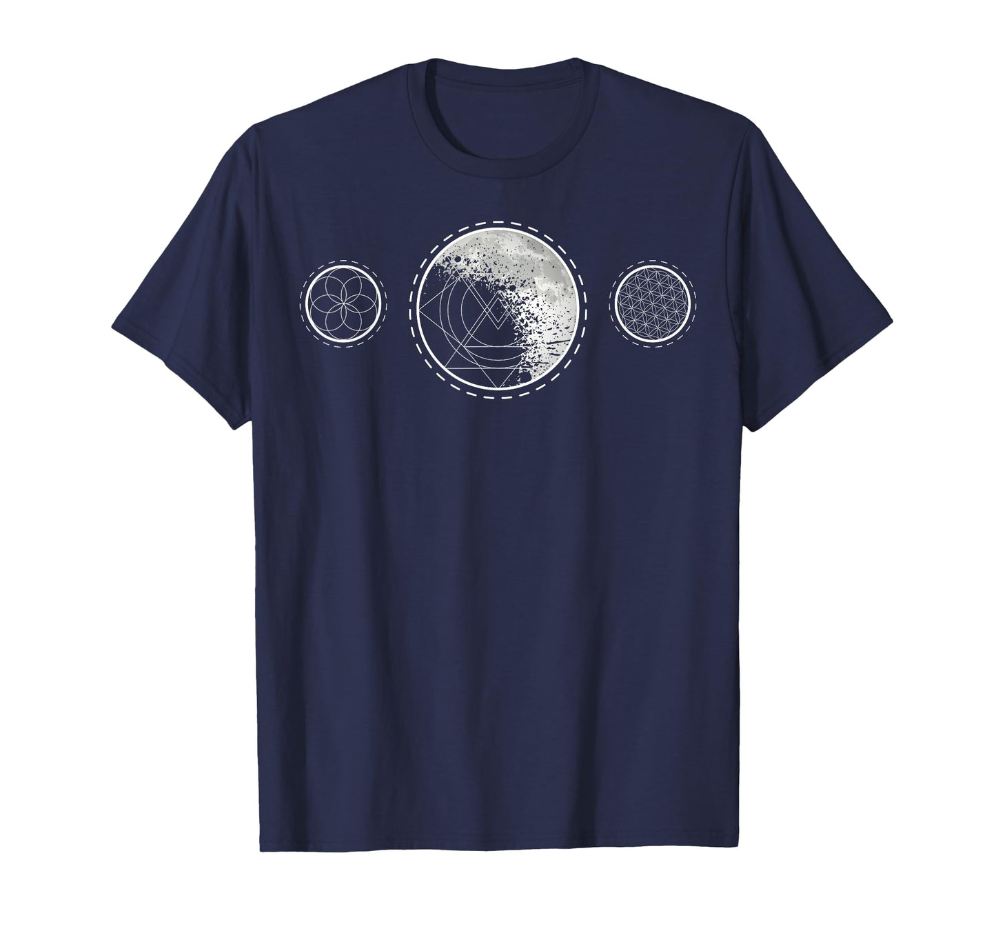 Sacred Geometry Moon for a Spiritual Zen Gothic Mandala T-Shirt