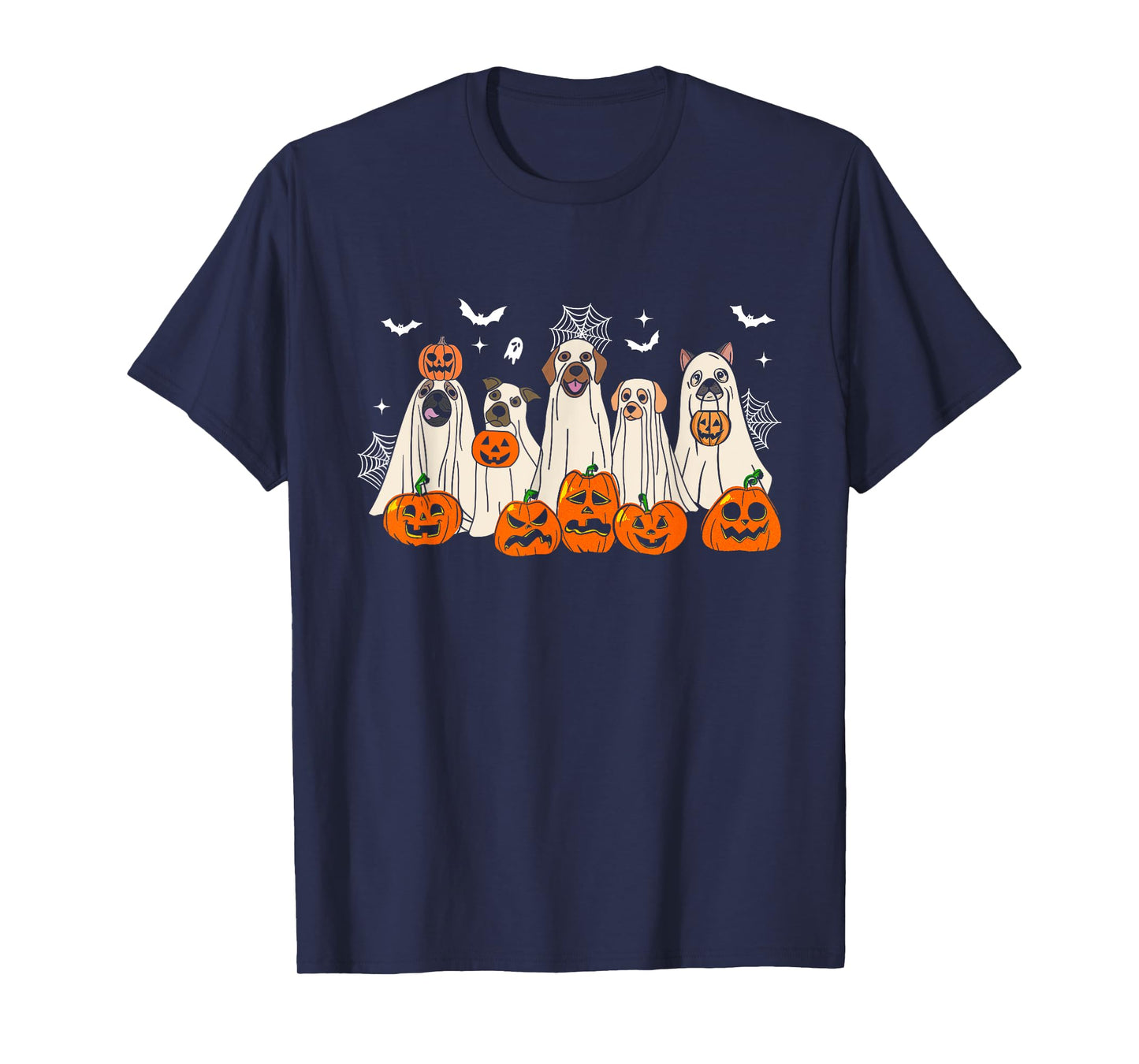 Cute Halloween Ghost Dogs Funny Dog Lovers Men Women T-Shirt