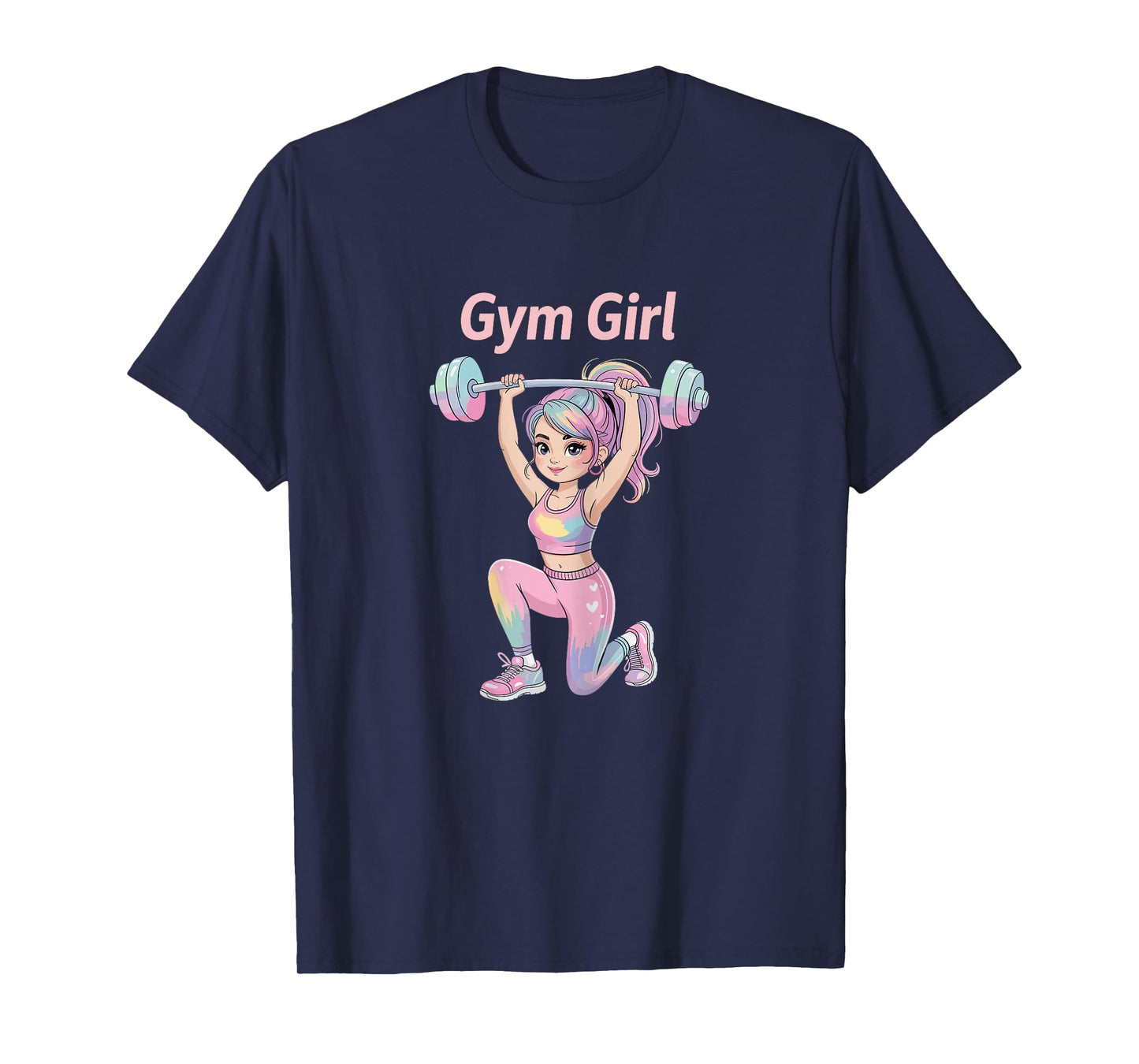 Workout Fitness Watercolor Pastel Gym Girl T-Shirt