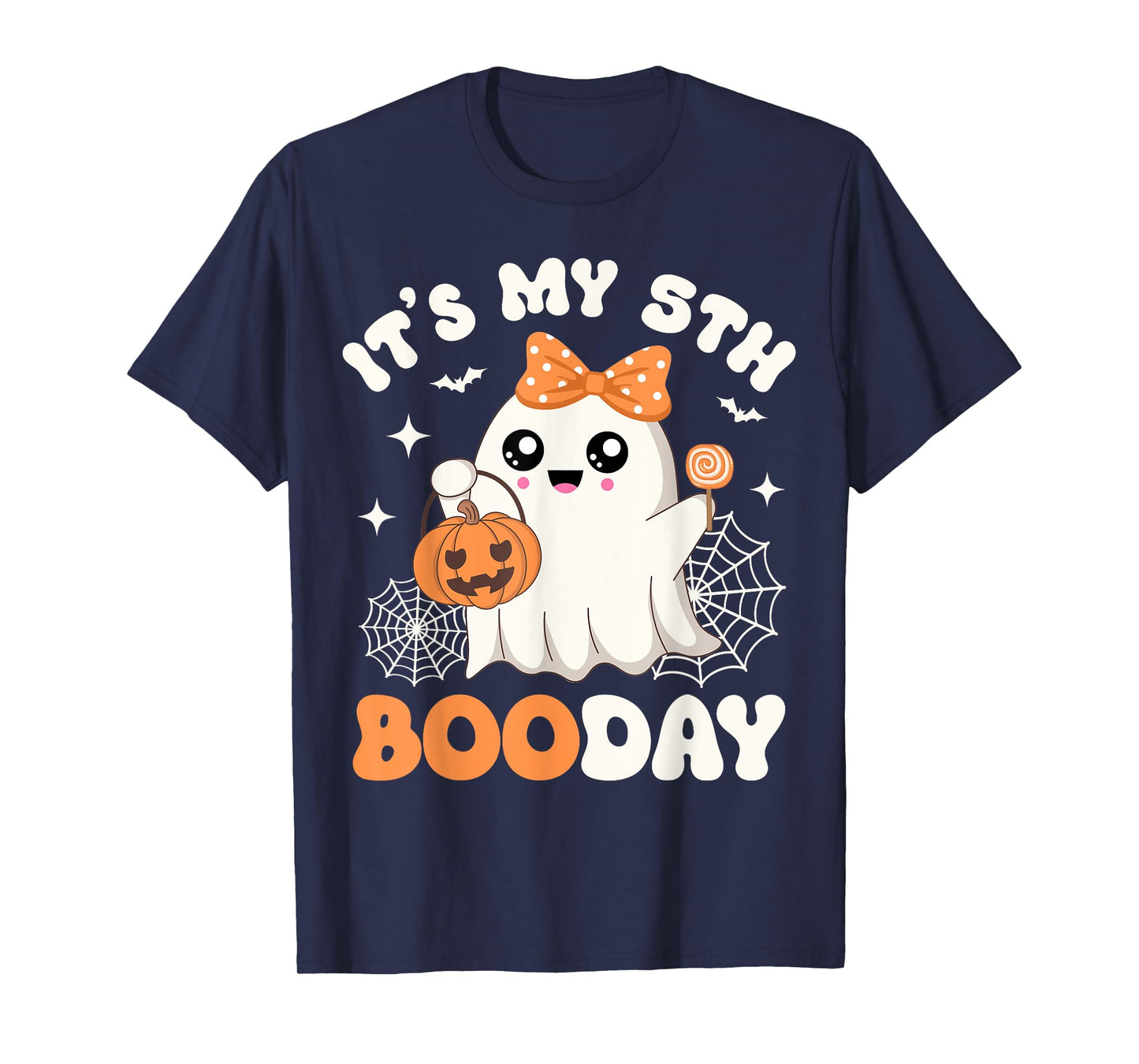 It's My 5th Boo Day, Funny Halloween Ghost 5th Birthday Girl T-Shirt