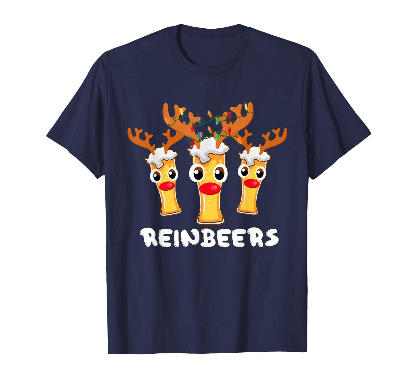 Reinbeers Funny Reindeer Beer Christmas Drinking Xmas Pajama T-Shirt