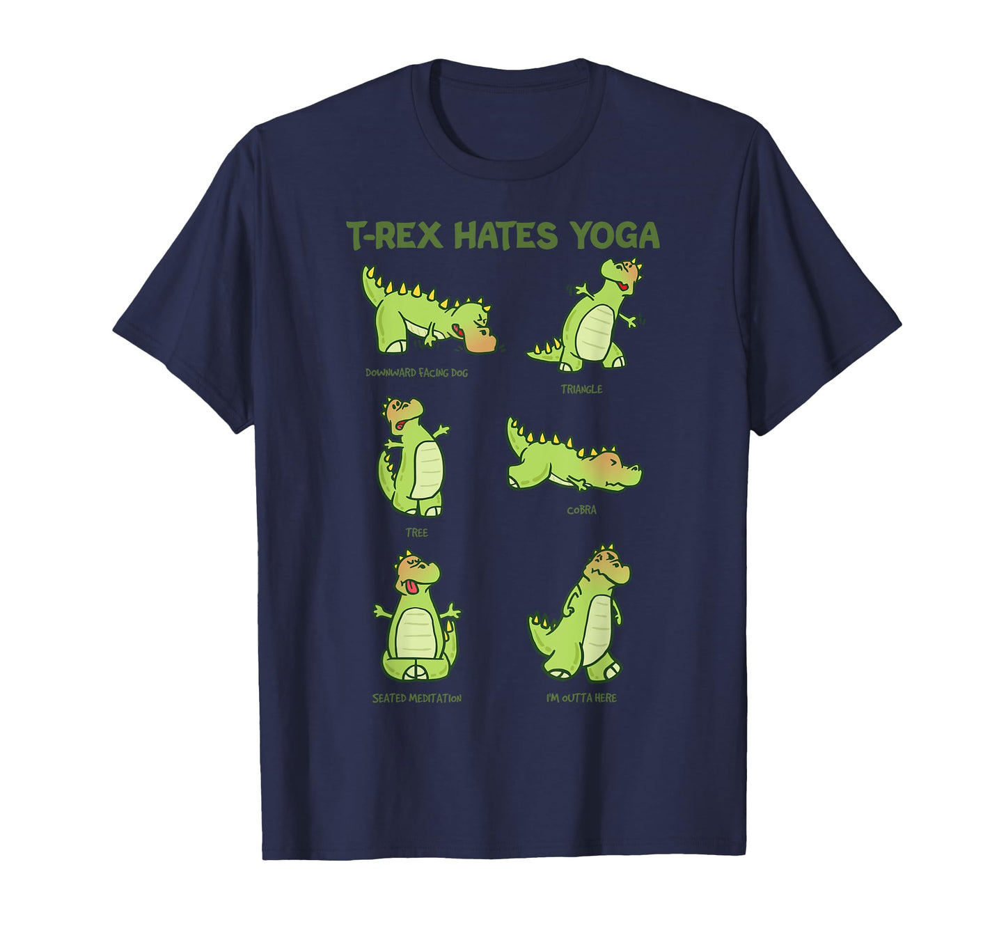 T-Rex Yoga Poses Dinosaur Mindfulness Meditation Dino Meme T-Shirt