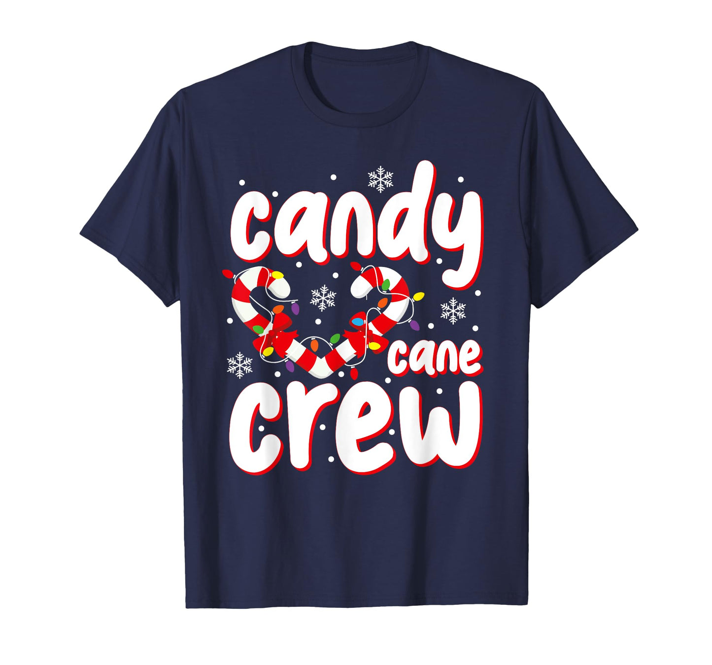 Christmas Candy Cane Crew Santa Xmas Kids Toddler Women Men T-Shirt