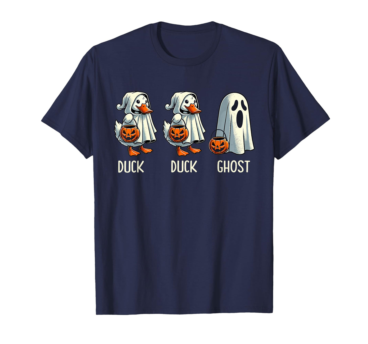 Duck Ghost Pun Trunk or Treat Trick or Treat Funny Halloween T-Shirt