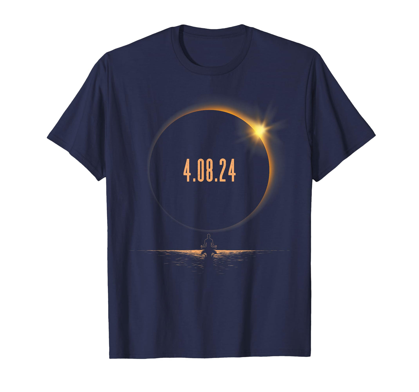 America Totality Male Yoga 4.08.24 Total Solar Eclipse 2024 T-Shirt