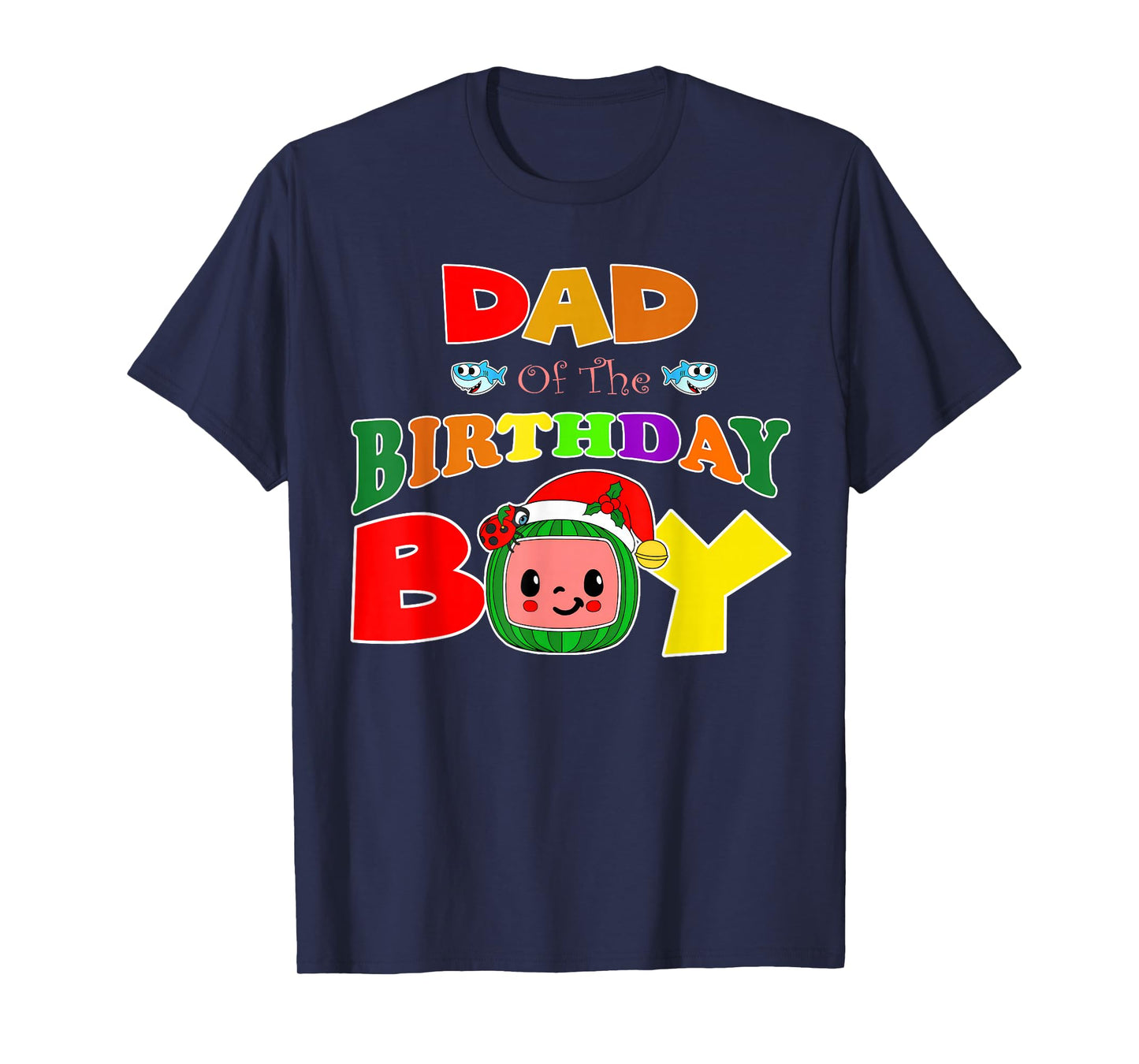 Dad and Mom Of The Birthday Boy Funny Melon Family Matching T-Shirt