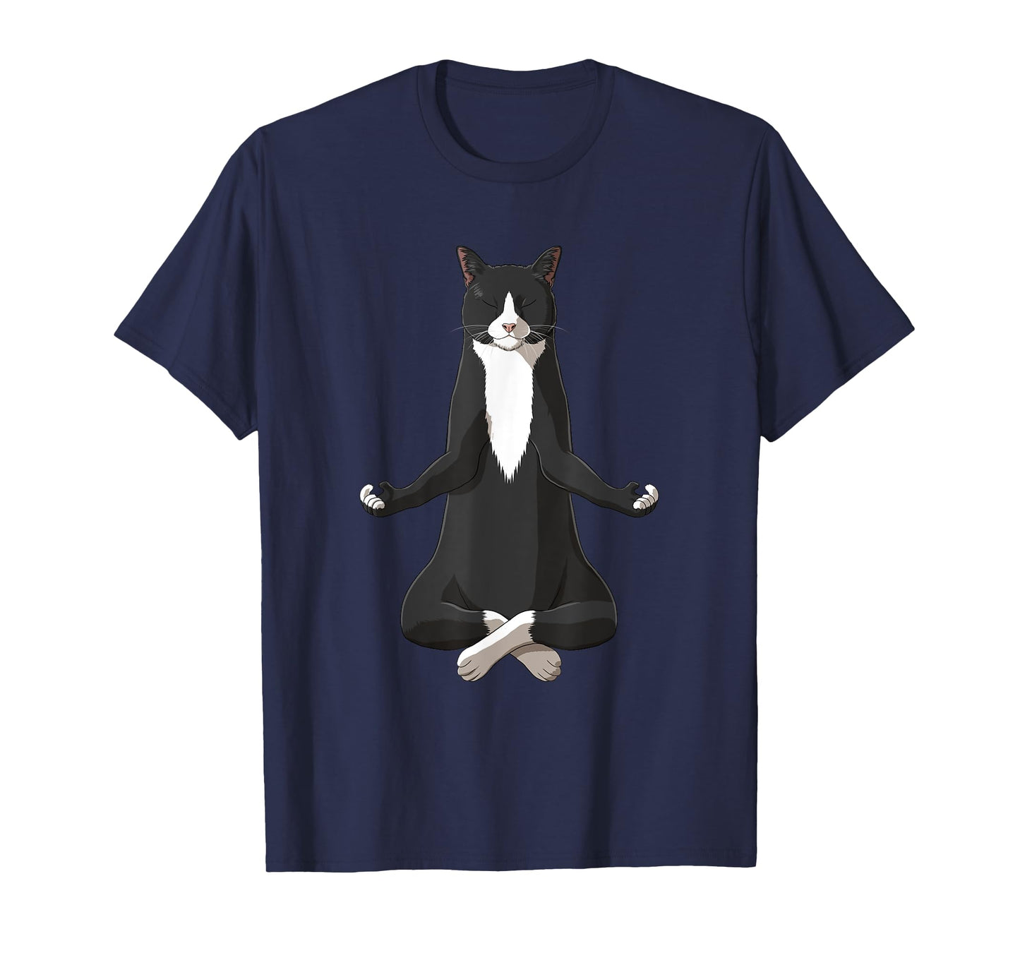 Funny Yoga Tuxie Tuxedo Cat T-Shirt for Men Women Girls Kids