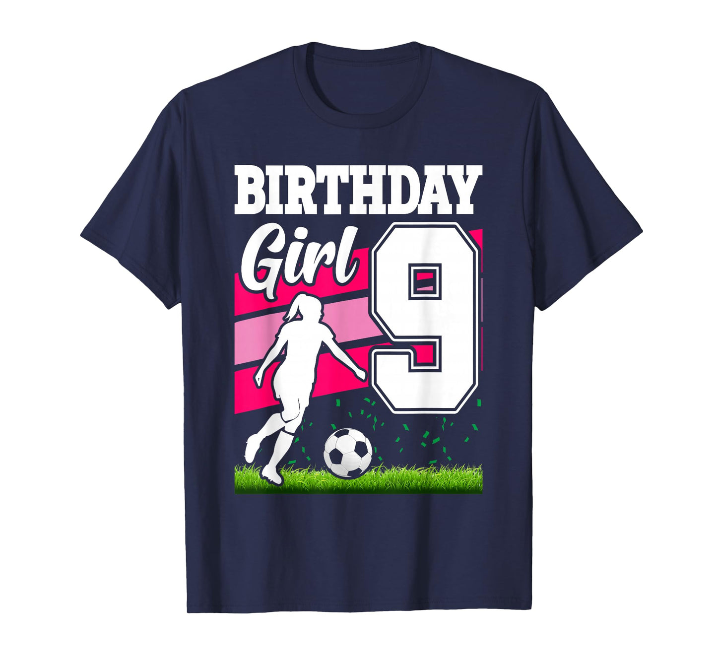 9 Year Old Soccer Birthday Party Theme 9th For Girl T-Shirt