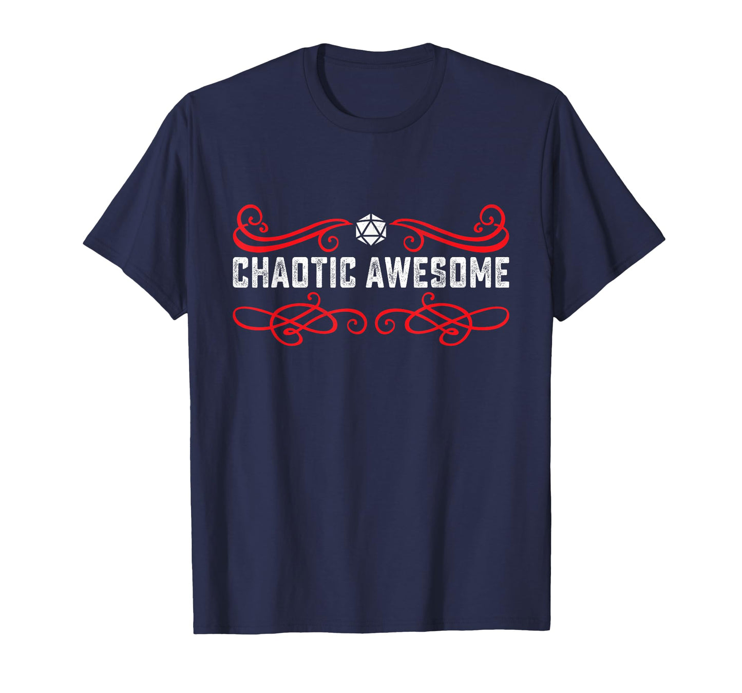 RPG Gamer Quest Gear Nerdy Chaotic Awesome Alignment Polyhedral Dice Set T-Shirt, Small, Black