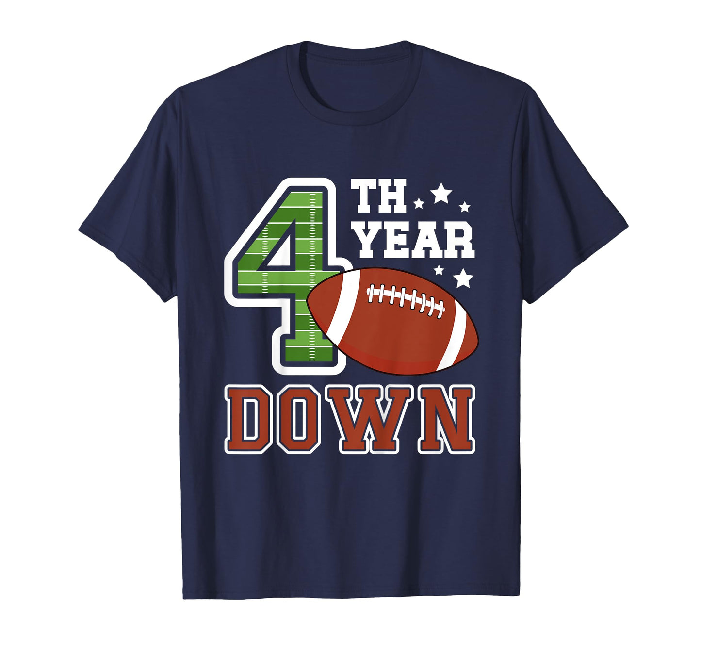 Kids 4th Football Birthday Party 4 Year Old Football Player T-Shirt