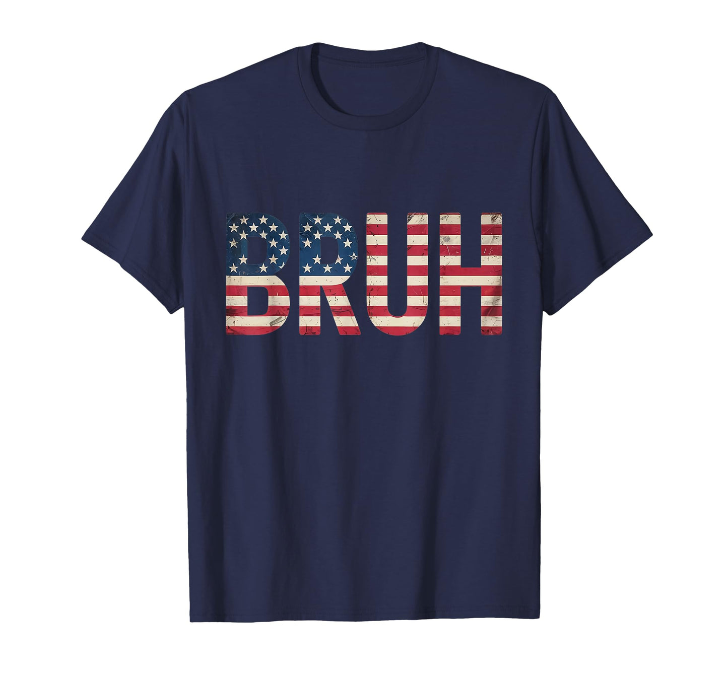 Patriotic Boys Teens Kids Men Vintage USA American Flag Bruh T-Shirt