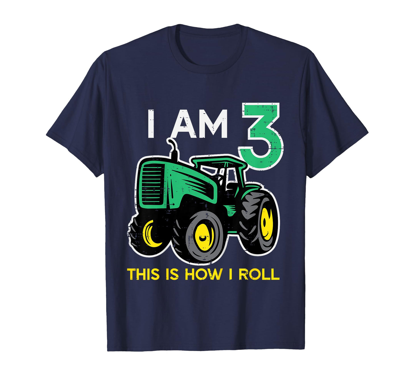 Kids 3rd Birthday Tractor This How I Roll 3 Bday Farm Truck Boys T-Shirt