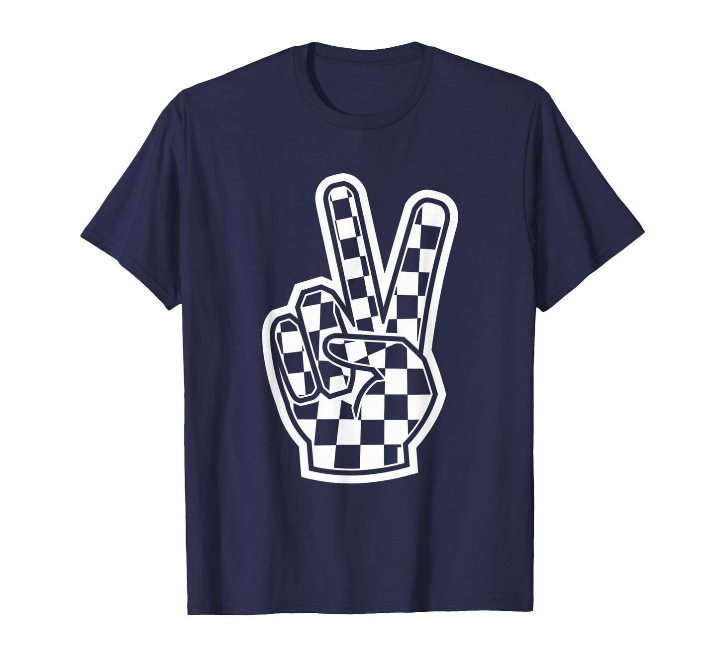 Peace Sing Checkered Hand Loving Toddlers Graphic Women Men T-Shirt