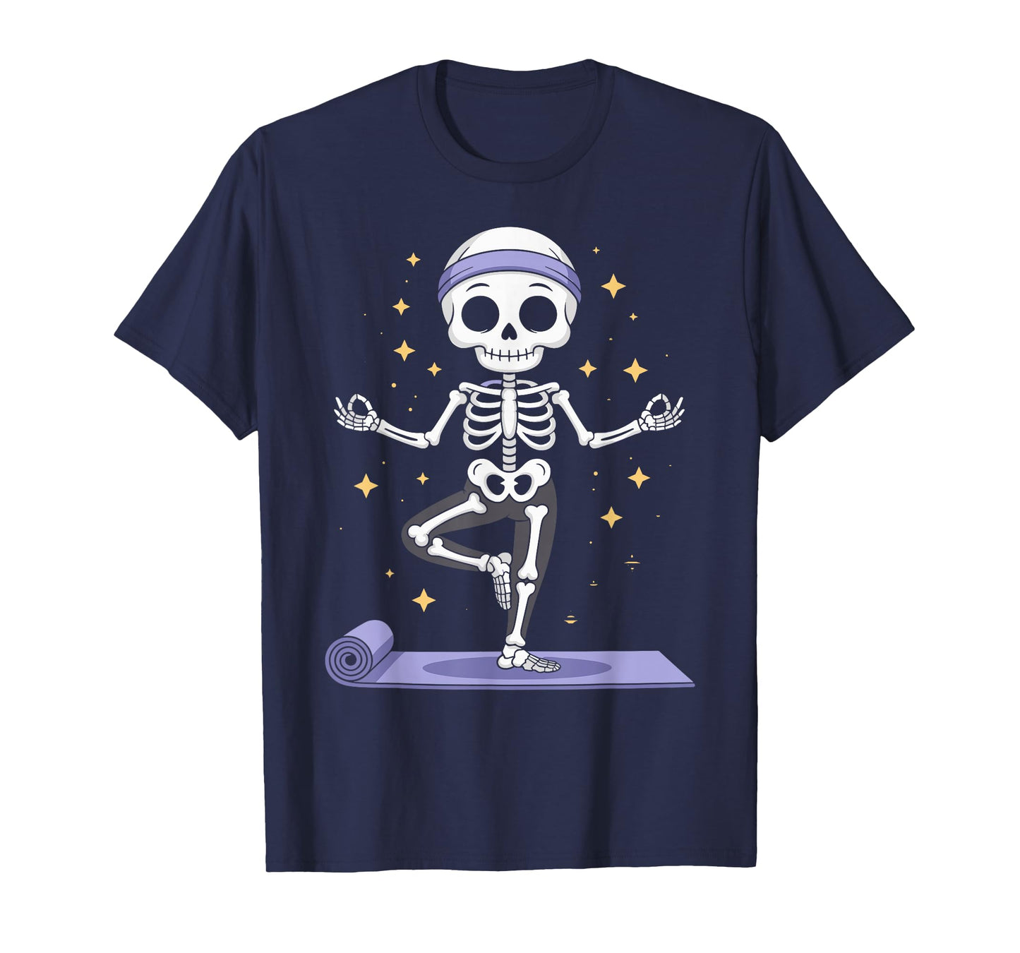 Skeleton Yoga Halloween Meditation T-Shirt