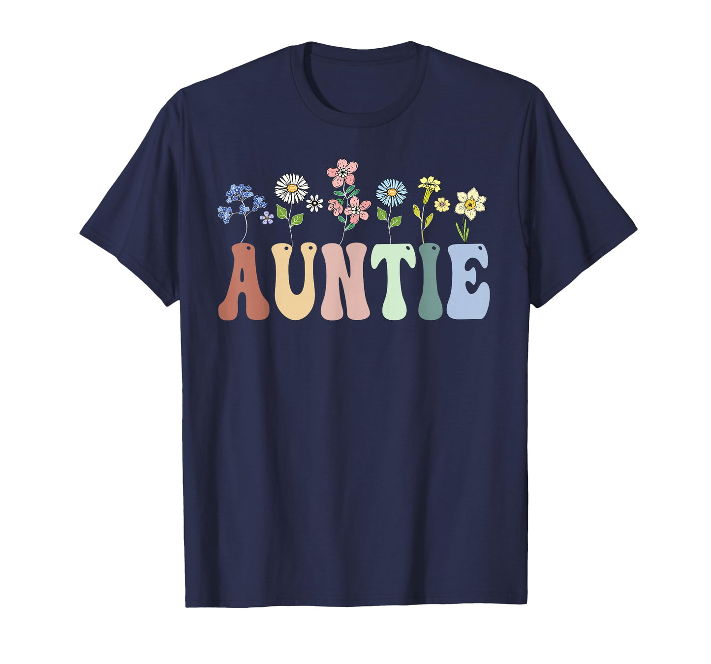 Auntie Gifts Women Wildflower Floral Design Auntie T-Shirt